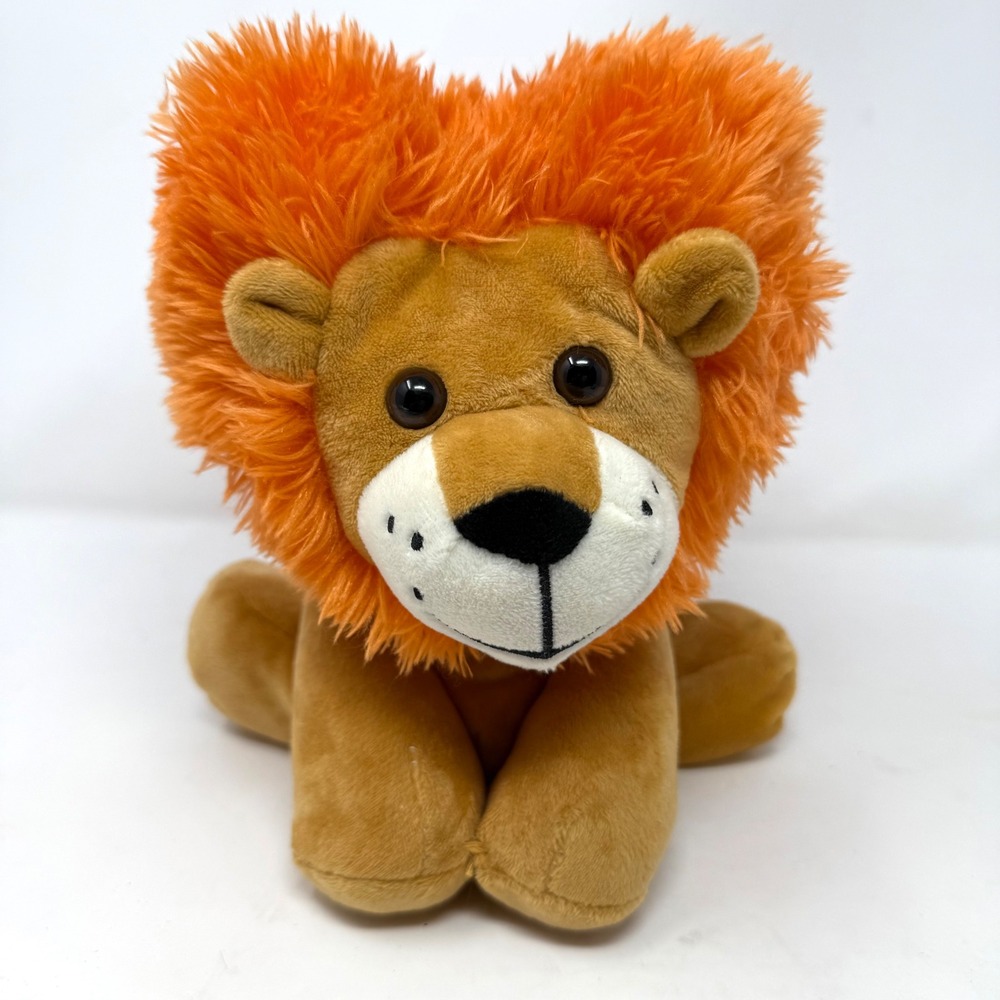 Galerie Reeses Lion Plush Orange Heart Shaped Mane Stuffed Animal Toy 11 Inch